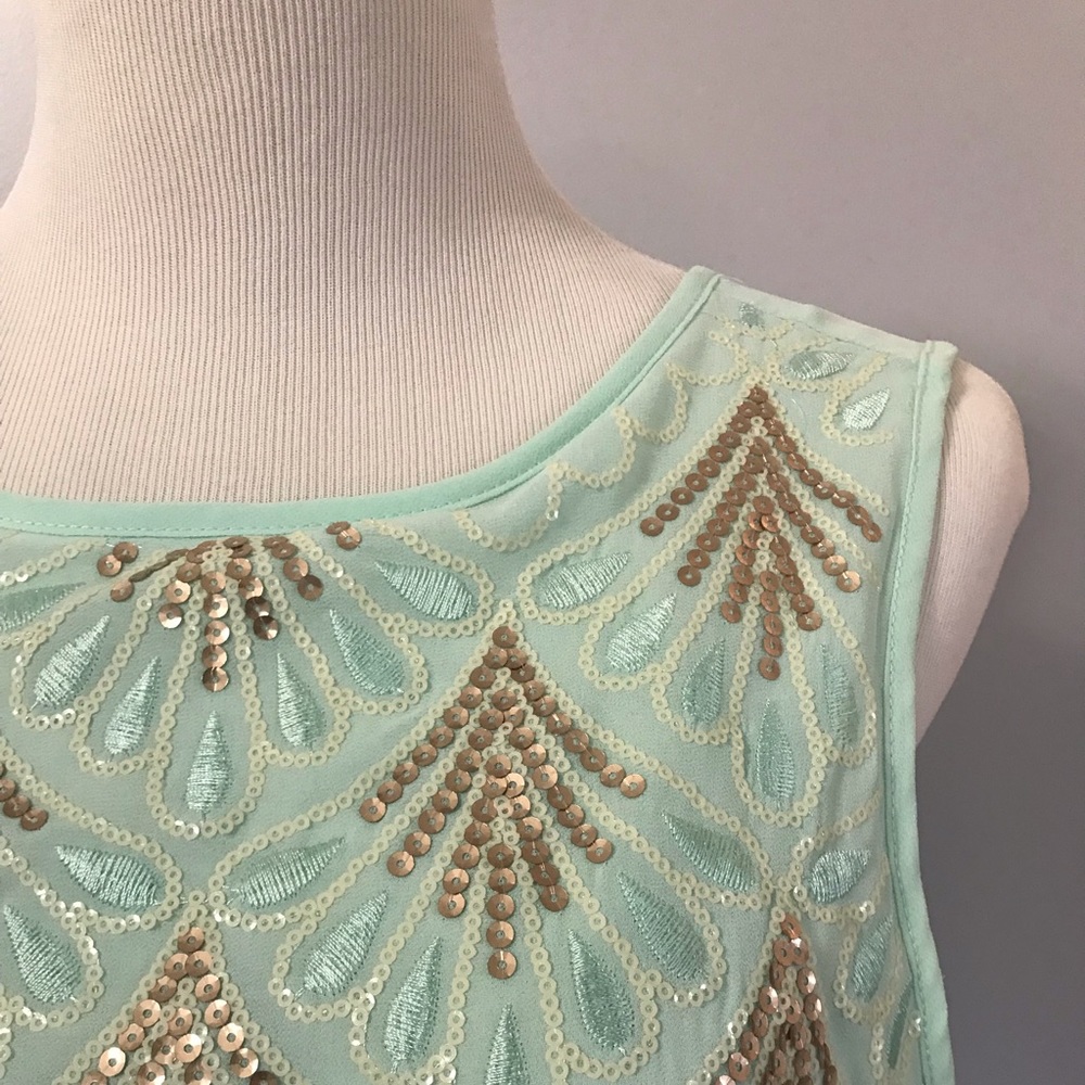 Sea foam Blouse with Sequins